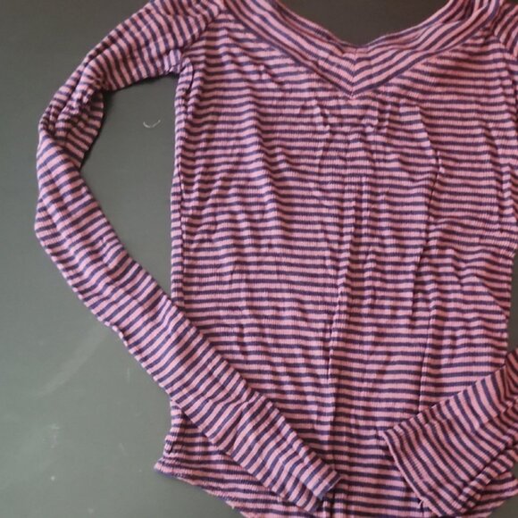 Express Purple and Black Striped Women's Bodysuit - Picture 4 of 6